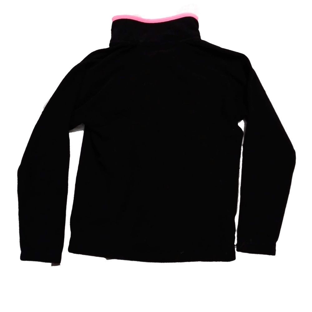 REEBOK WMNS BLK FLEECE 1/2 ZIP ORANGE TRIM PLLOVR - Picture 5 of 6